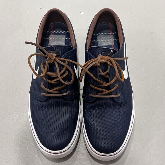 Nike Sb Zoom Stefan Janoski OG Obsidian Leather White Blue Skate Men\'s Sz 11.5 main image 12